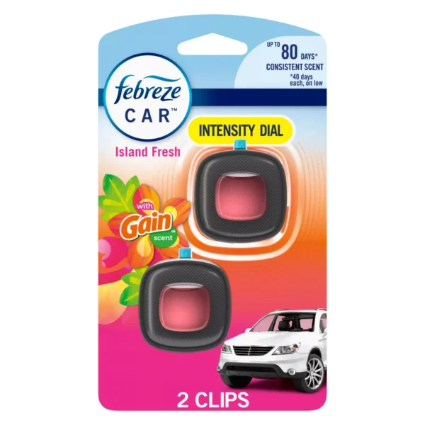 Febreze Car Air Freshener Vent Clip - Gain Island Fresh